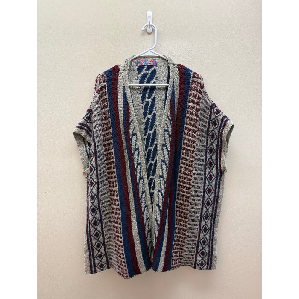 Boho Southwestern Knit Cardigan Vest | Aztec Print | XS/S